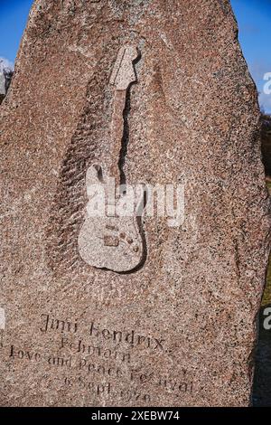 Jimi Hendrix lapide commemorativa su Fehmarn Foto Stock