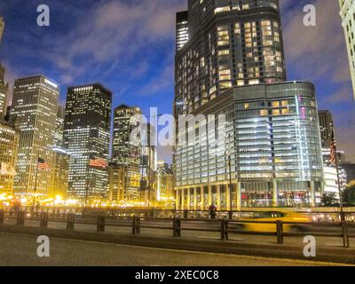 Chicago è la città dei grattacieli. Chicago Street, edifici e attrazioni della città di Chicago. Foto Stock