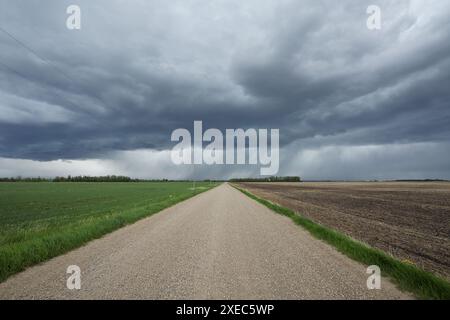 In rapido mutamento del tempo in Alberta, Canada. Foto Stock