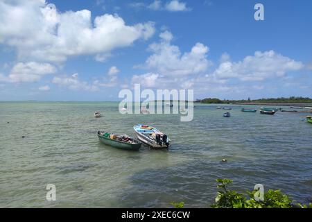 Barche da pesca vicino a Mahebourg, Mauritius Foto Stock