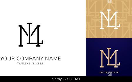 Design con logo monogramma LM o ML elegante illustrazione vettoriale di stile per nome personale, azienda, moda, identità dell'azienda di branding Illustrazione Vettoriale