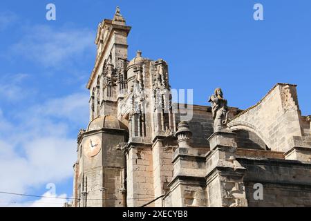 Dettagli architettonici della Chiesa del Priorato a Puerto de Santa Maria Foto Stock