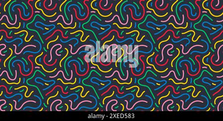 Divertente motivo senza cuciture per scarabocchi Illustrazione Vettoriale
