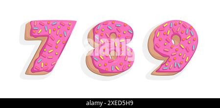 Carattere ciambella. Lettere dolci. Illustrazione Vettoriale