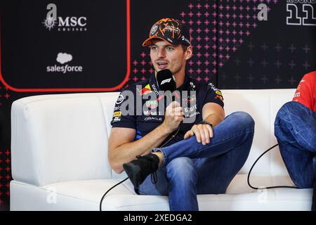 Spielberg, Austria, 27/06/2024, VERSTAPPEN Max (ned), Red Bull Racing RB20, conferenza stampa ritratto durante il Gran Premio d'Austria di Formula 1 Qatar Airways 2024, 11° round del Campionato del mondo di Formula 1 2024 dal 28 al 30 giugno 2024 sul Red Bull Ring, a Spielberg, Austria Foto Stock