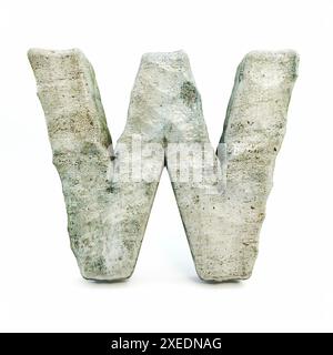 Letter W 3D font Stone Foto Stock