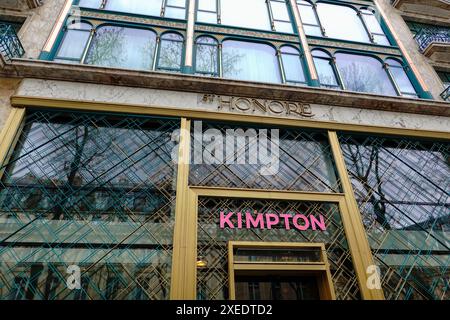 Kimpton St Honoré Parigi, ingresso 25 Boulevard des Capucines, hotel 5 stelle nel 2° arrondissement, Parigi, Francia. Foto Stock