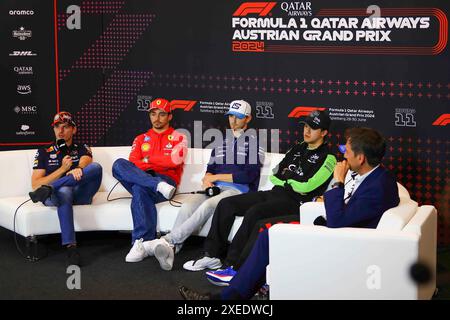 Conferenza stampa del pilota di F1 durante il Gran Premio d'Austria di Formula 1 Qatar Airways 2024, RedBull Ring, Spielberg, Austria dal 27 al 30 giugno 2024 Foto Stock