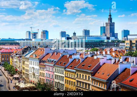 Varsavia, capitale della Polonia, offre una vista aerea Foto Stock