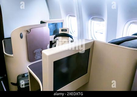 Posti in Business Class vuoti nei Boeing 787-10, Etihad Airways Foto Stock