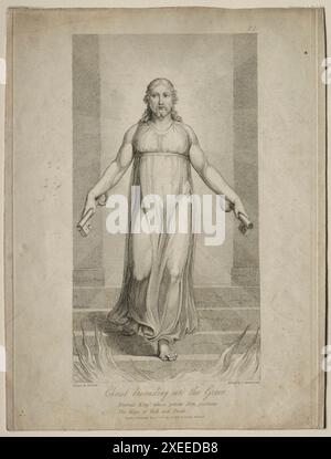 Cristo che scende nella tomba, 1808. Luigi Schiavonetti (italiano, 1765–1810), dopo William Blake (britannico, 1757–1827) Foto Stock