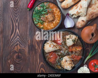 Piatti tradizionali georgiani, spazio copia cucina georgiana Foto Stock