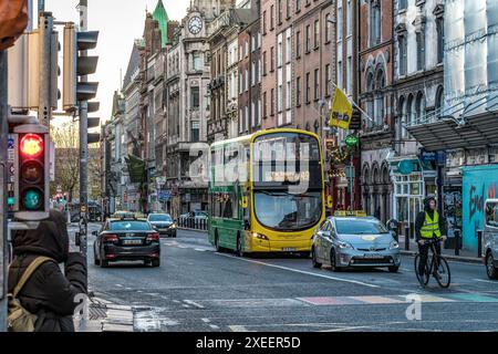 Dame Street di mattina. Dublino. Irlanda. Foto Stock