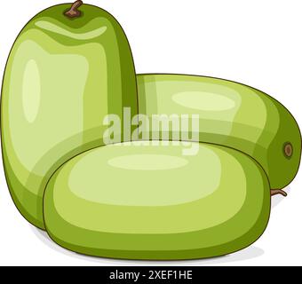 Gruppo di anguria Ali Baba. Citrullus lanatus. Frutta e verdura. Clipart. Illustrazione vettoriale isolata. Illustrazione Vettoriale