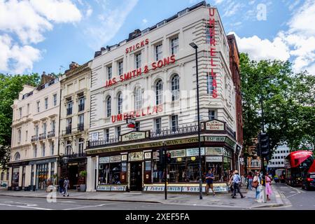 James Smiths & Sons, negozio di ombrelli, 53 New Oxford Street, Londra Foto Stock