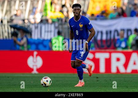 La Francia Aurelien Tchouameni è stata vista in azione durante la partita a gironi UEFA EURO 2024 tra Francia e Polonia allo stadio Dortmund. Foto Stock