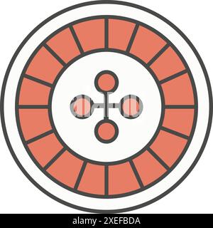 Icona vettoriale della roulette casinò isolata Illustrazione Vettoriale