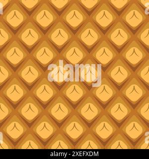 Semplice motivo senza cuciture con trama ananas. Sfondo vettoriale senza fine per stampa, carta regalo, tessuto Illustrazione Vettoriale