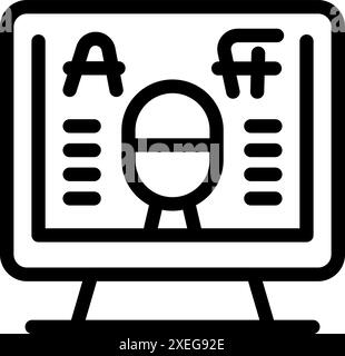 Il designer grafico sta creando un nuovo carattere sul proprio computer, regolando con attenzione la forma e lo stile di ciascun carattere Illustrazione Vettoriale