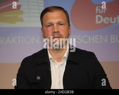 Dr. Jan Moldenhauer membro del gruppo parlamentare AfD nel parlamento statale della Sassonia-Anhalt e presidente del distr. AfD Foto Stock