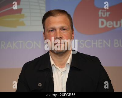 Dr. Jan Moldenhauer membro del gruppo parlamentare AfD nel parlamento statale della Sassonia-Anhalt e presidente del distr. AfD Foto Stock