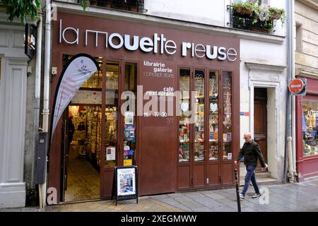 La Mouette Rieuse, libreria indipendente a le Marais. Parigi. Francia Foto Stock