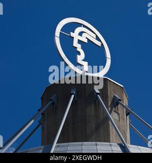 Il logo Hermes, simbolo della Hannover Messe, Deutsche Messe AG, Hannover, Germania, Europa Foto Stock