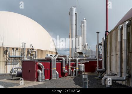 Impianto di biogas a Wetterau, Assia Foto Stock