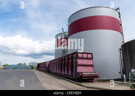 Impianto di biogas a Wetterau, Assia Foto Stock
