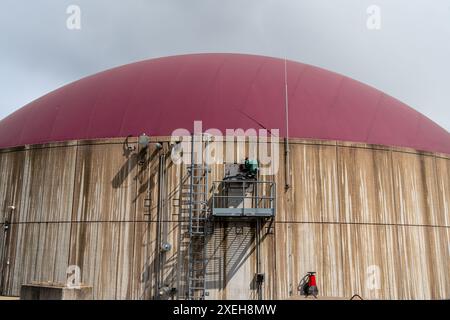 Impianto di biogas a Wetterau, Assia Foto Stock