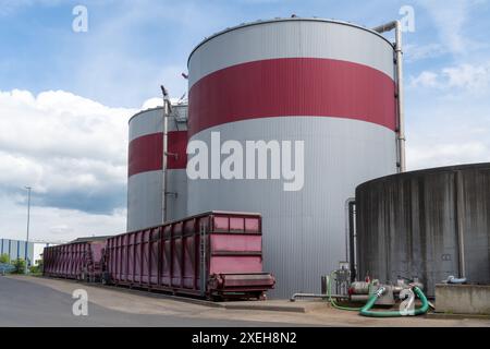 Impianto di biogas a Wetterau, Assia Foto Stock