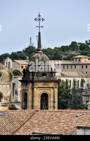 Vista di dettaglio della città spagnola di estella a leon in spagna. Foto Stock