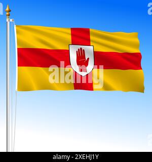 Ulster Waving flag, Irlanda del Nord, Regno Unito, illustrazione vettoriale Illustrazione Vettoriale