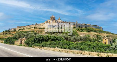 Maestose fortificazioni di Mdina, la città silenziosa. Malta Foto Stock