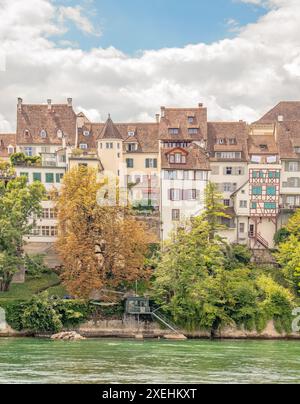 Rhine Bank Basilea, Svizzera Foto Stock