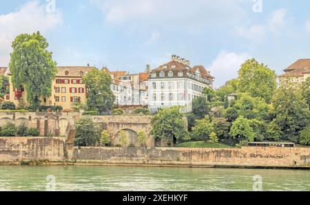 Rhine Bank Basilea, Svizzera Foto Stock