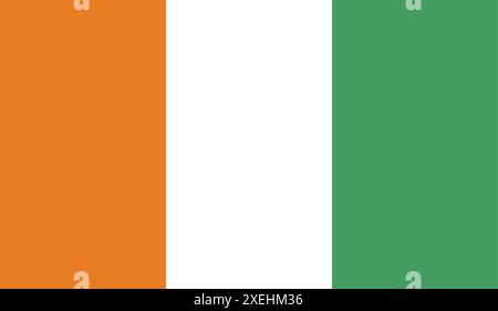 Illustrazione vettoriale IVORY COAST Flag, colore ufficiale, bandiera nazionale, simbolo della nazione, governo, vettore, illustrazione, allarme isolato Illustrazione Vettoriale