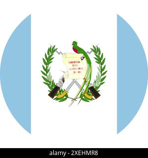 GUATEMALA Flag in Circle illustrazione vettoriale, colore ufficiale, bandiera nazionale, simbolo della nazione, governo, vettore, illustrazione, allarme isolato Illustrazione Vettoriale