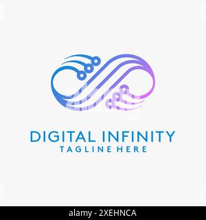 Design con logo Digital Infinity Illustrazione Vettoriale