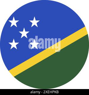 SOLOMON ISLANDS Flag in Circle illustrazione vettoriale, colore ufficiale, bandiera nazionale, simbolo della nazione, governo, vettore, illustrazione Illustrazione Vettoriale