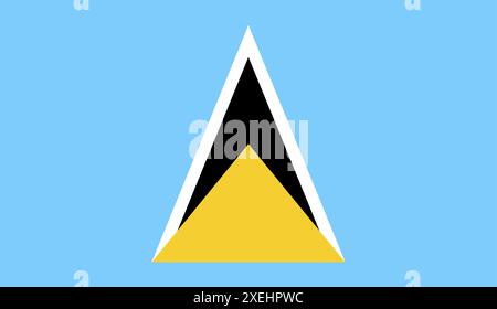 SAINT LUCIA Flag illustrazione vettoriale, colore ufficiale, bandiera nazionale, simbolo della nazione, governo, vettore, illustrazione, allarme isolato Illustrazione Vettoriale