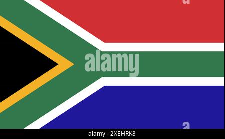 Illustrazione vettoriale SOUTH AFRICA Flag, colore ufficiale, bandiera nazionale, simbolo della nazione, governo, vettore, illustrazione, allarme isolato Illustrazione Vettoriale