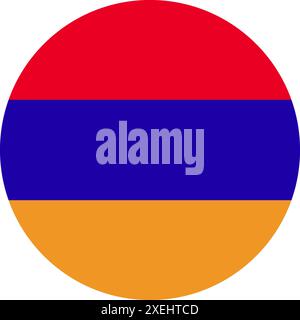 ARMENIA Flag in Circle illustrazione vettoriale, colore ufficiale, bandiera nazionale, simbolo della nazione, governo, vettore, illustrazione, allarme isolato Illustrazione Vettoriale