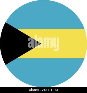 BAHAMAS Flag in Circle illustrazione vettoriale, colore ufficiale, bandiera nazionale, simbolo della nazione, governo, vettore, illustrazione, allarme isolato Illustrazione Vettoriale