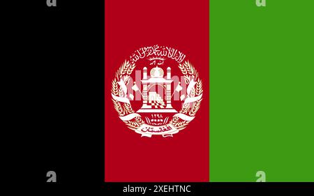 AFGHANISTAN Flag illustrazione vettoriale, colore ufficiale, bandiera nazionale, simbolo della nazione, governo, vettore, illustrazione, allarme isolato Illustrazione Vettoriale