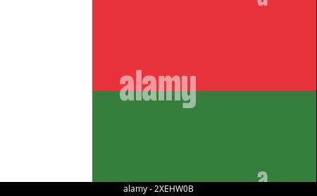 MADAGASCAR Flag illustrazione vettoriale, colore ufficiale, bandiera nazionale, simbolo della nazione, governo, vettore, illustrazione, allarme isolato Illustrazione Vettoriale