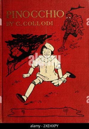 Copertina del libro Pinocchio : The story of a burattino di Carlo Lorenzini Collodi, 1826-1890; dipinto da Maria Louise Kirk, data di pubblicazione 1916 Editore Philadelphia ; Londra : J. B. Lippincott Co.. Foto Stock