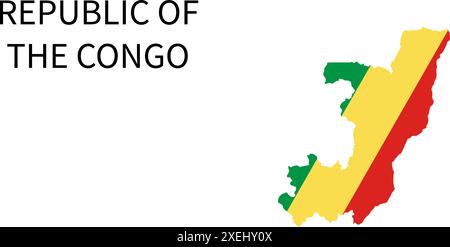 Mappa delle bandiere della Repubblica del congo, colore ufficiale con proporzioni, illustrazione completamente modificabile, vettore, bandiera, governo, bandiera nazionale, patriottismo Illustrazione Vettoriale