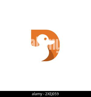 Lettera D Duck Logo Vector. Duck Icon Design Illustrazione Vettoriale