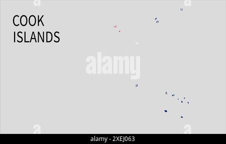 Mappa delle bandiere di Cook Islands, colore ufficiale con proporzioni, illustrazione completamente modificabile, vettore, bandiera, governo, bandiera nazionale, patriottismo Illustrazione Vettoriale